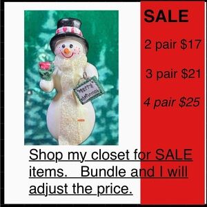 Vintage Snowman Brooch-  Figurine with Scarf and Sign